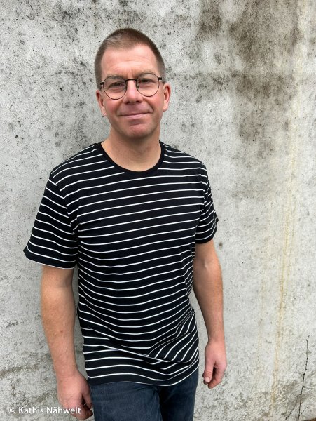 Baumwolljersey -Isa- Streifen - schwarz weiss